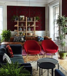 Vermelho para sala de estar